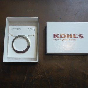 Woman's Sterling Silver Necklace w/ Circular O Pendant